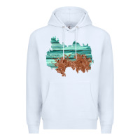 White wood leather patch Premium Hoodie - AdoDesignShop
