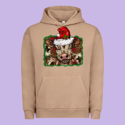 Christmas Background Baby Calf Urban Hoodie Designed By Barkaloodesign