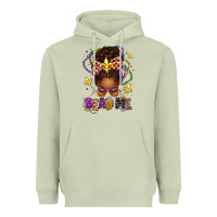 Matcha bead me mardi gras afro messy bun Heavyweight Hoodie - texasbilliewilder
