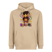 Mushroom bead me mardi gras afro messy bun Heavyweight Hoodie - texasbilliewilder