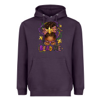 Plum bead me mardi gras afro messy bun Heavyweight Hoodie - texasbilliewilder