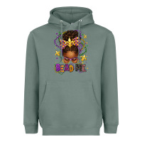Sage bead me mardi gras afro messy bun Heavyweight Hoodie - texasbilliewilder