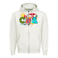 Oatmeal Heather cna summer Zipper Hoodie - RanaPortraitStore