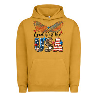 Pigment Peanut Butter Western God Bless The USA Urban Hoodie - LillyAllenDesigns