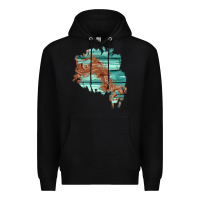 Black wood leather patch Premium Hoodie - AdoDesignShop