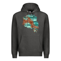 Charcoal Heather wood leather patch Premium Hoodie - AdoDesignShop