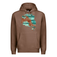 Chestnut wood leather patch Premium Hoodie - AdoDesignShop