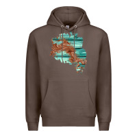 Coffee wood leather patch Premium Hoodie - AdoDesignShop