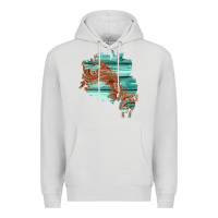 Dove Grey wood leather patch Premium Hoodie - AdoDesignShop