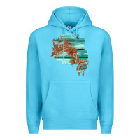 Ocean Blue wood leather patch Premium Hoodie - AdoDesignShop