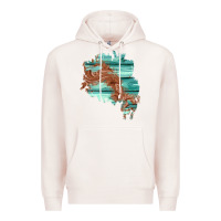 Pale Pink wood leather patch Premium Hoodie - AdoDesignShop