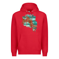 Red wood leather patch Premium Hoodie - AdoDesignShop