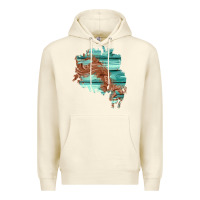 Sandshell wood leather patch Premium Hoodie - AdoDesignShop