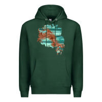 Sports Green wood leather patch Premium Hoodie - AdoDesignShop