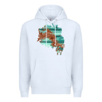 White wood leather patch Premium Hoodie - AdoDesignShop