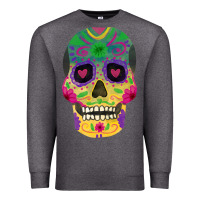 Charcoal Heather sugar skull Premium Sweatshirt - FaDigitalArtStudio