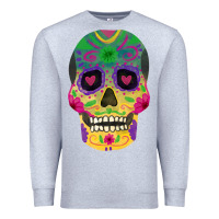 Heather Grey sugar skull Premium Sweatshirt - FaDigitalArtStudio