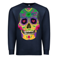 Navy sugar skull Premium Sweatshirt - FaDigitalArtStudio