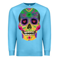 Ocean Blue sugar skull Premium Sweatshirt - FaDigitalArtStudio
