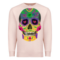 Pale Pink sugar skull Premium Sweatshirt - FaDigitalArtStudio