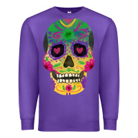 Purple sugar skull Premium Sweatshirt - FaDigitalArtStudio
