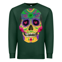 Sports Green sugar skull Premium Sweatshirt - FaDigitalArtStudio