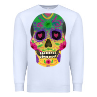 White sugar skull Premium Sweatshirt - FaDigitalArtStudio
