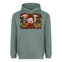 Sage merry christmas farm animals Heavyweight Hoodie - RanaPortraitStore