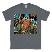 Charcoal Heather western cow Classic Tee - RanaPortraitStore