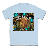 Dusty Blue western cow Classic Tee - RanaPortraitStore