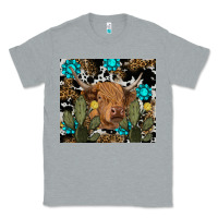 Heather Grey western cow Classic Tee - RanaPortraitStore