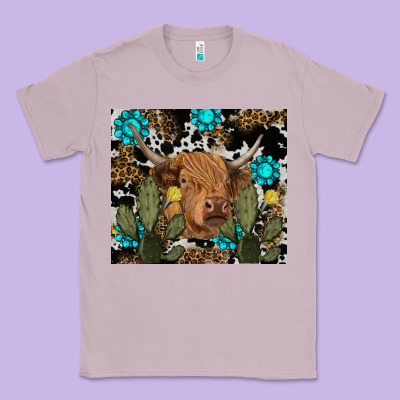 Western Cow Classic Tee Designed By Ranaportraitstore