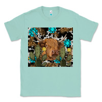 Seafoam western cow Classic Tee - RanaPortraitStore