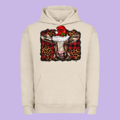 Christmas Background Baby Calf Urban Hoodie Designed By Barkaloodesign