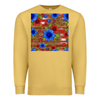 Antique Gold patriotic flowers seamless pattern Premium Sweatshirt - HRA Design Shop