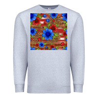 Heather Grey patriotic flowers seamless pattern Premium Sweatshirt - HRA Design Shop