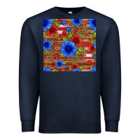 Navy patriotic flowers seamless pattern Premium Sweatshirt - HRA Design Shop