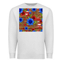 Oatmeal Heather patriotic flowers seamless pattern Premium Sweatshirt - HRA Design Shop