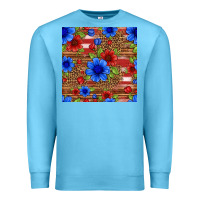 Ocean Blue patriotic flowers seamless pattern Premium Sweatshirt - HRA Design Shop