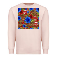 Pale Pink patriotic flowers seamless pattern Premium Sweatshirt - HRA Design Shop
