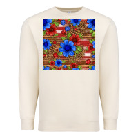 Sandshell patriotic flowers seamless pattern Premium Sweatshirt - HRA Design Shop