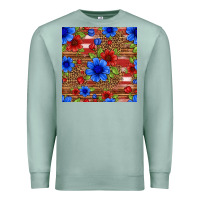 Seafoam patriotic flowers seamless pattern Premium Sweatshirt - HRA Design Shop
