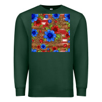 Sports Green patriotic flowers seamless pattern Premium Sweatshirt - HRA Design Shop