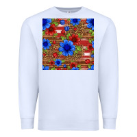 White patriotic flowers seamless pattern Premium Sweatshirt - HRA Design Shop