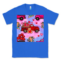 True Royal valentines day truck and cupid in the sky seamless pattern Classic Tee - BundleAndBundleShop