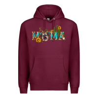 Burgundy western mama cow Premium Hoodie - Artiststas