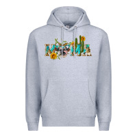 Heather Grey western mama cow Premium Hoodie - Artiststas