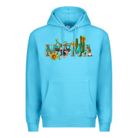 Ocean Blue western mama cow Premium Hoodie - Artiststas