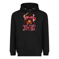 Black cupid's favorite postal worker afro messy bun Heavyweight Hoodie - texasbilliewilder
