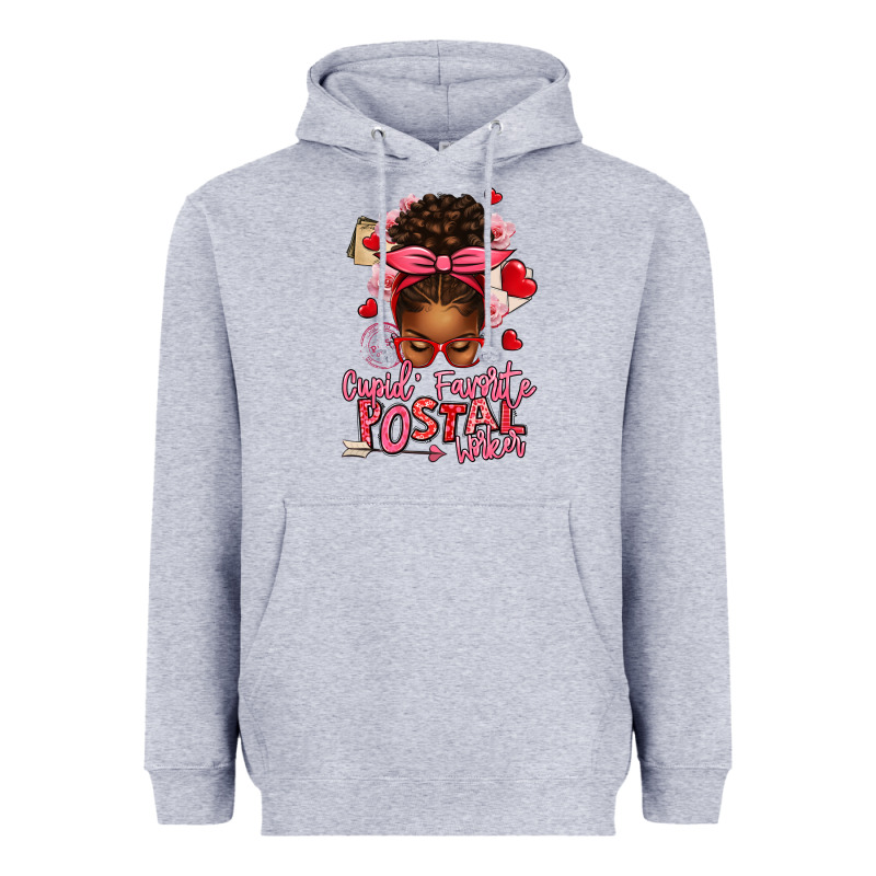 Cupid's Favorite Postal Worker Afro Messy Bun Heavyweight Hoodie by texasbilliewilder | Teevron